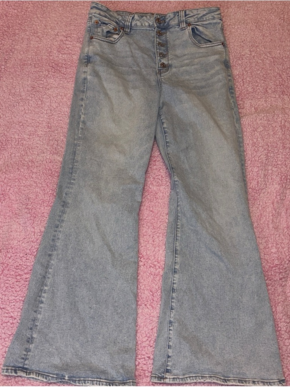 American Eagle Outfitters Light Blue High-Rise Flare Jeans